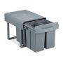 Built-in trash can 34.6x34x51.8cm, 8L., gray