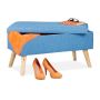 Hallway bench 39x77x39cm., light brown/blue color