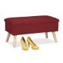 Hallway bench 39x77x39cm., light brown/dark red color
