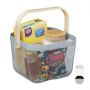 Storage bag with handle 17.5x26x24.5cm., gray/light brown