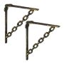 Set of 2 wall planter holders 18x4x21.5cm, black/gold