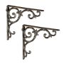 Set of 2 wall planter holders 24.5x4x24.5cm., black/gold color