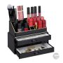 Makeup organizer with drawers 18.5x23.5x15cm., black/gold color