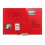 Glass, magnetic board 60x90x6.5 cm., red color