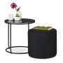 Side table with integrated stool, black
