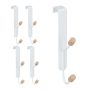 Door hooks 5pcs, white/light brown