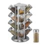 Spice rack with 16 clear glasses 33x22cm., silver color