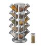 Spice rack with 20 transparent glasses 39x22cm., silver color