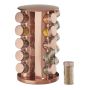 Spice rack with 20 clear glasses 34x22cm., copper color
