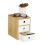 Writing utensil drawer with 3 compartments 21x14.5x20 cm., light brown/white