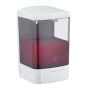 Transparent wall-mounted soap dispenser 19x11.5x11cm., white