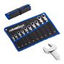 Combination wrench set 10pcs, black/silver/blue