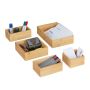 Set of 5 storage trays, light brown