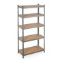 Storage shelf 180x90x45cm., light brown/silver color