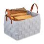 Foldable bag with handles 26x40x30cm., gray/brown