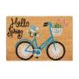 Doormat "Hello spring" with a bicycle 60x40 cm.
