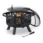 Fire pit with grill accessories 58x75cm., black