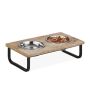 Bowls with stand 9.5x34.5x19cm., light brown/black/silver color