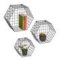 Set of 3 wall shelves, black