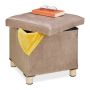 Folding seat with hinged lid 35x38x38cm., cream/light brown color