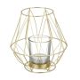 Metal candle holder 14x14cm., gold color