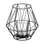 Metal candle holder 14x14cm., black color