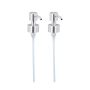 Set of 2 built-in liquid soap dispensers 20x6x3cm., silver color