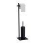 Toilet paper holder with toilet brush 78x20x20cm., black