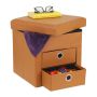 Folding seat with 2 compartments 38x37.5x37.5cm., light brown