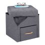 Folding seat with compartment 40.5x40x40cm., gray/light brown