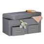 Bench with storage space 40x80x40cm., gray/light brown