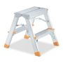 Household ladder 37.5x37.5x45cm., orange/silver color