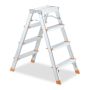 Household ladder 77.5x42.5x74cm., orange/silver color