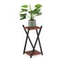 Flower stand with 2 shelves 57x29x29cm., brown/black