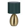 Table lamp 34x18cm., dark green/gold color