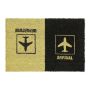 Doormat "Arrival & Departure" 60x40 cm., black/yellow