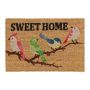 Doormat "Sweet Home" with birds 60x40 cm., light brown