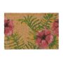 Doormat "Flowers" 60x40 cm., light brown/green/pink