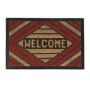Doormat "Welcome" 60x40 cm., red/black/light brown