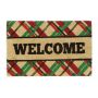 Doormat "Welcome" 60x40 cm., light brown/green/red/black