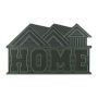Rubber doormat "Home" house-shaped 75x45 cm., green/black