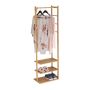 Clothes rack with shelves 164x49x28cm., light brown