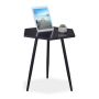 Side table with holder 50x50x43.5cm., black