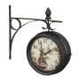 Wall clock 34x35x10cm., black/cream/brown color