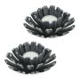 Set of 2 candlesticks 13.5x6cm., black/silver color