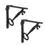Set of 2 wall planter holders 14.5x4x14.5cm, black