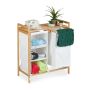 Bathroom shelf with laundry basket 73.5x64.5x33cm., cream/light brown