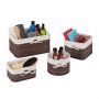 Set of 4 baskets, dark brown/white