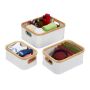 Set of 3 baskets, white/beige/light brown