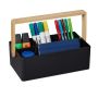 Writing instrument organizer 8.5x26x16 cm., black/light brown